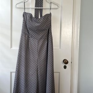 H&M sweetheart strapless jumpsuit with tie belt